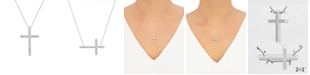 Macy's 241 WEAR IT BOTH WAYS Diamond Cross Pendant Necklace (1/2 ct. t.w.) in 14k White Or Yellow Gold